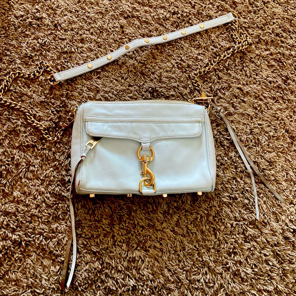 Rebecca Minkoff Crossbody 100% genuine Leather light powder blue